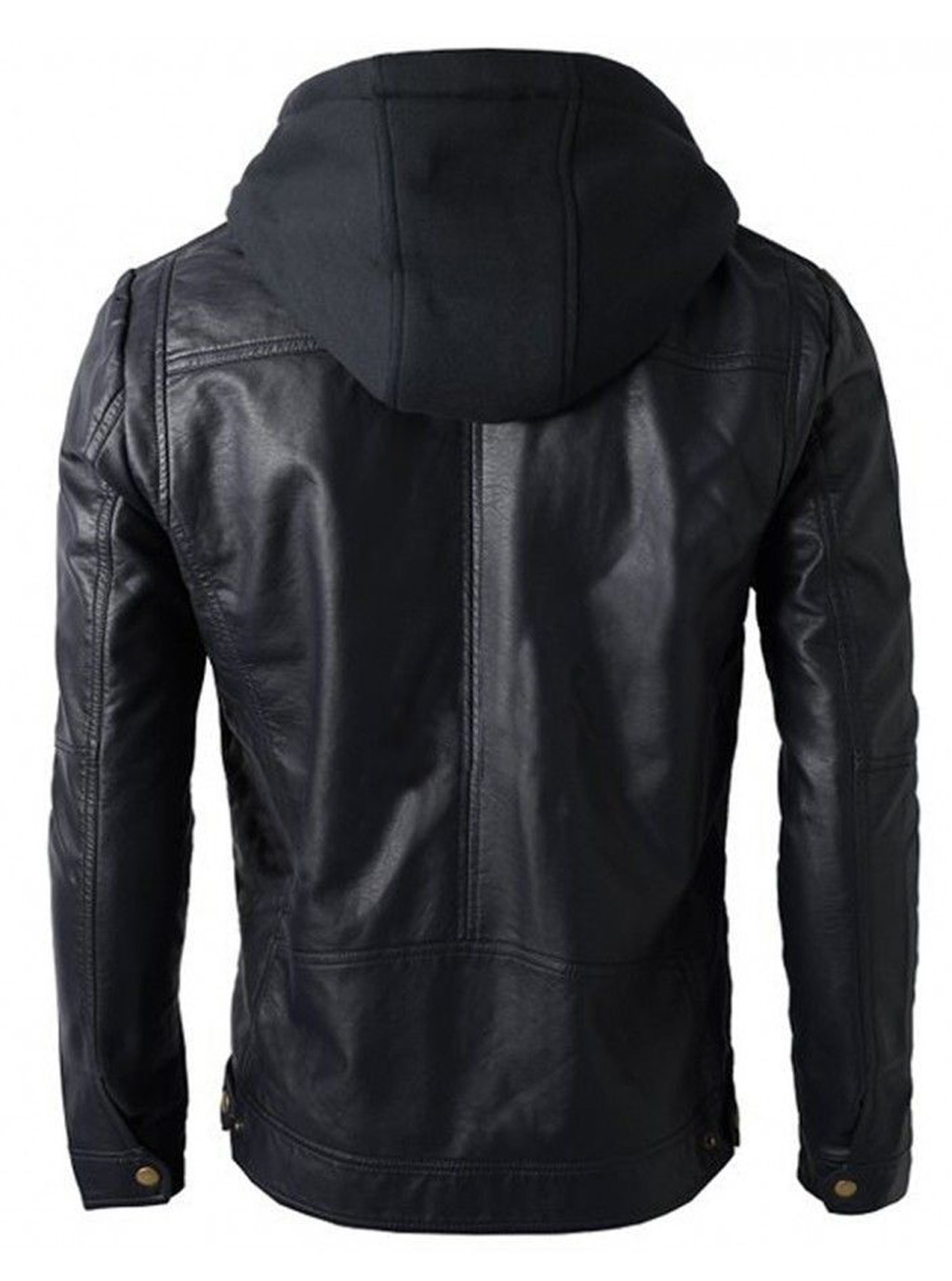 VearFit Styliyano Men Black Biker Motorcycle Leather Jacket Detachable ...