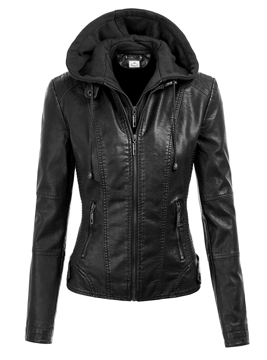 Women Hooded Leather Jacket Stylish Designer Collection