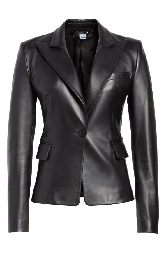 Leather Black Women Coats