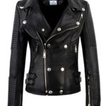 leather biker jacket women