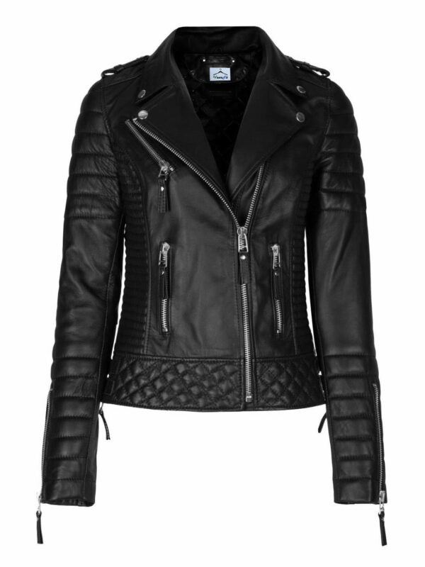 Women Black Quilted Jacket