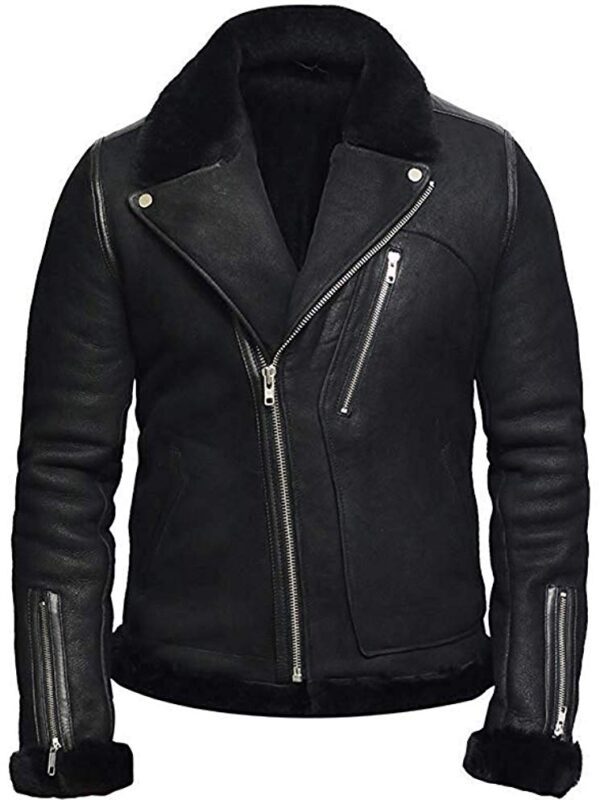 shearling aviator Leather Jacket