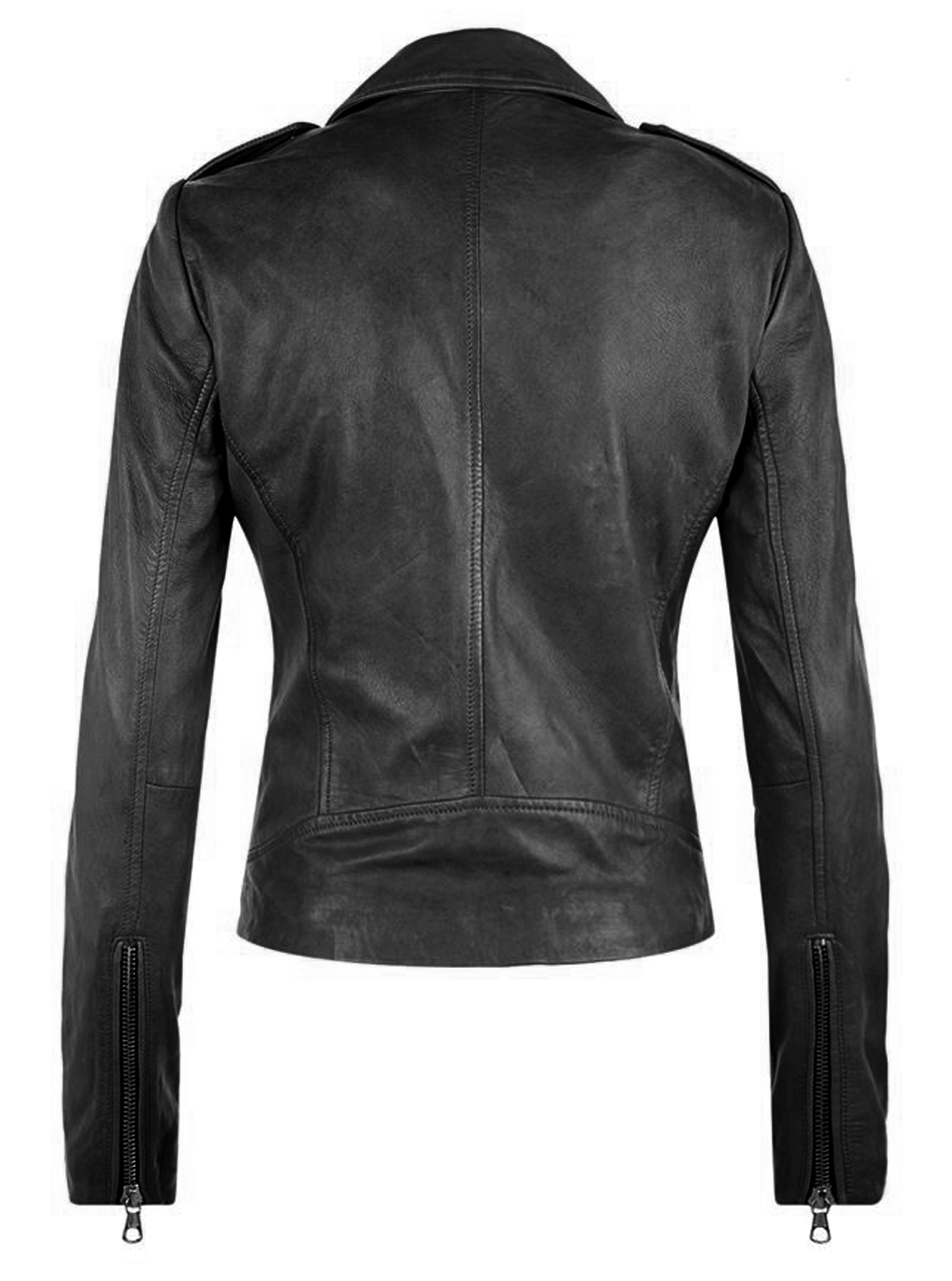 Real Lambskin Black Leather Jacket Women | VearFit