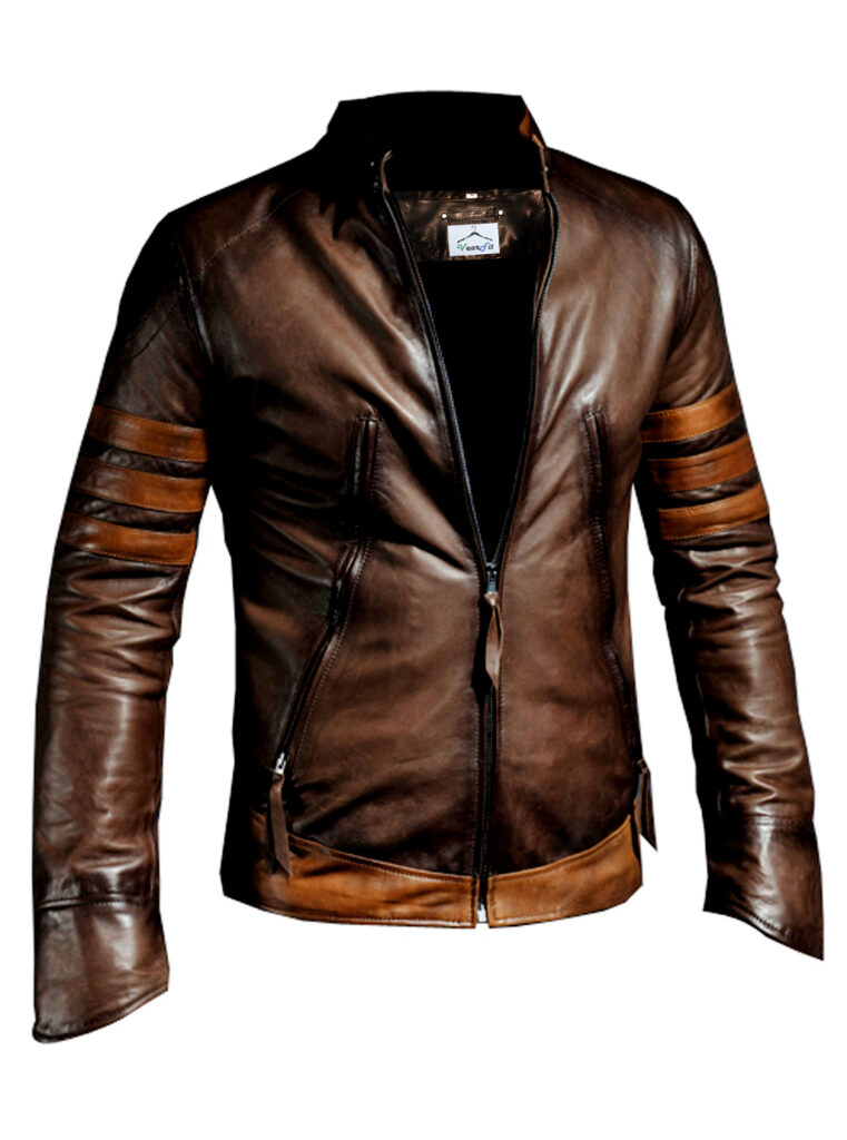 Buy X-Men Logan Wolf Super hero Real Brown Leather Jacket Men