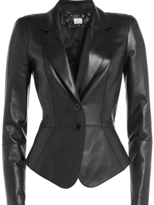 black faux leather jacket