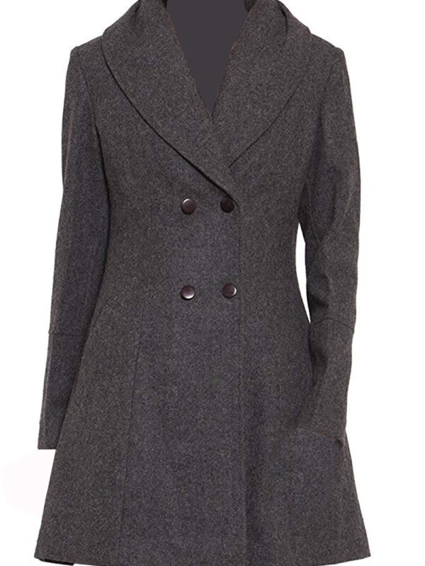Gray Blend Wool Coat