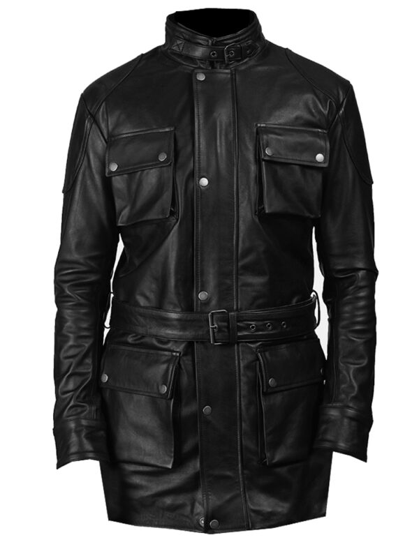 Leather Military Coat