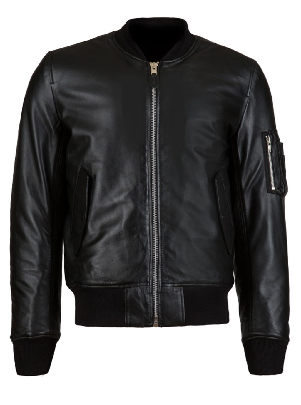 Men's Designer Bomber Faux Black Leather Jacket | VearFit