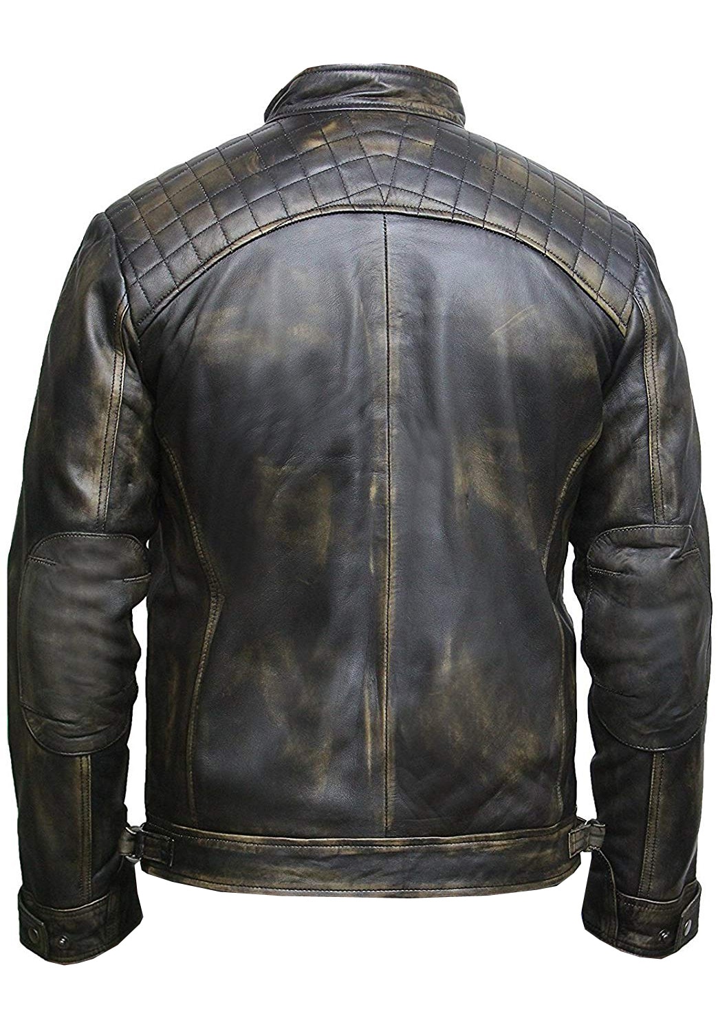 Men's Vintage Real Black Leather jacket | VearFit