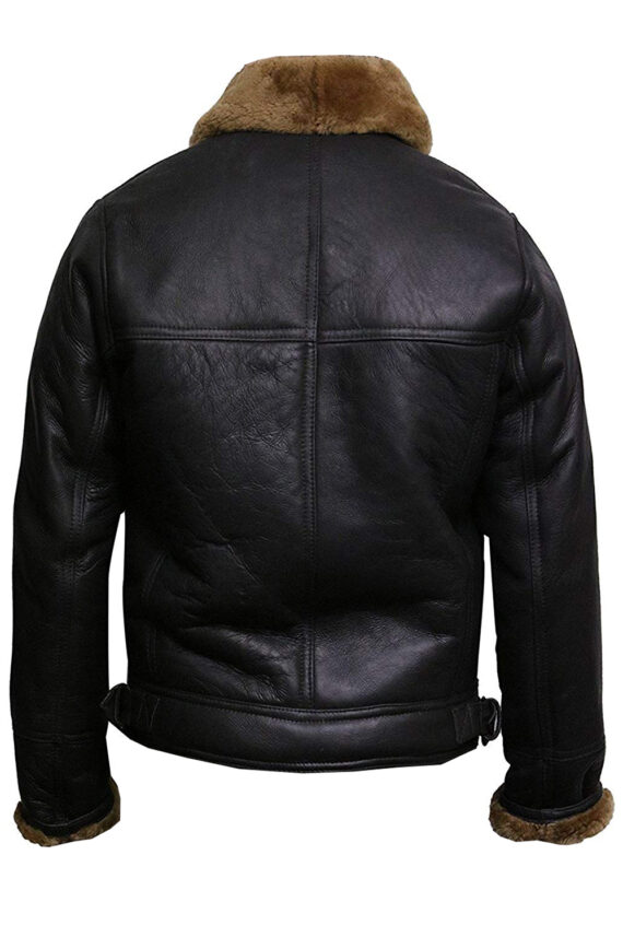 Shearling Leather Jackets Designer Starduck flying aviator Black