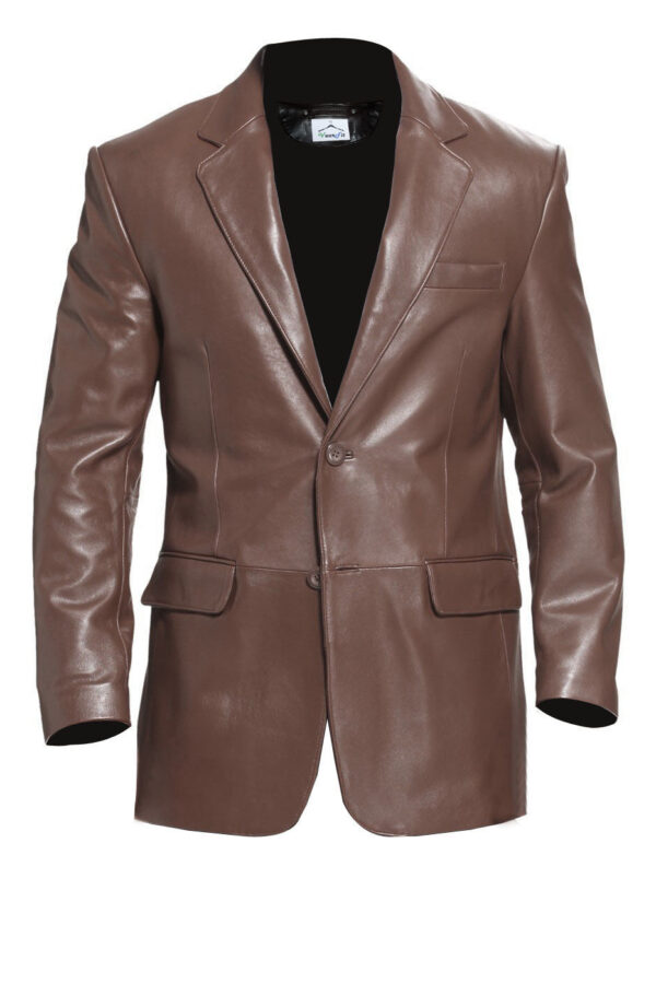 men brown leather jacket
