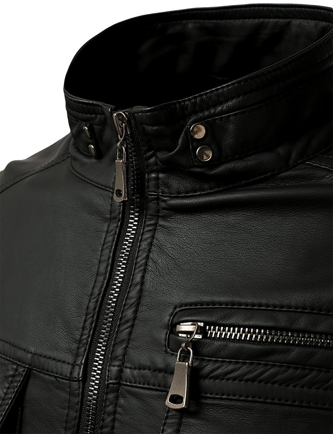 Shirt-Look Classic Black Faux PU Leather Jacket for Men | Buy Now