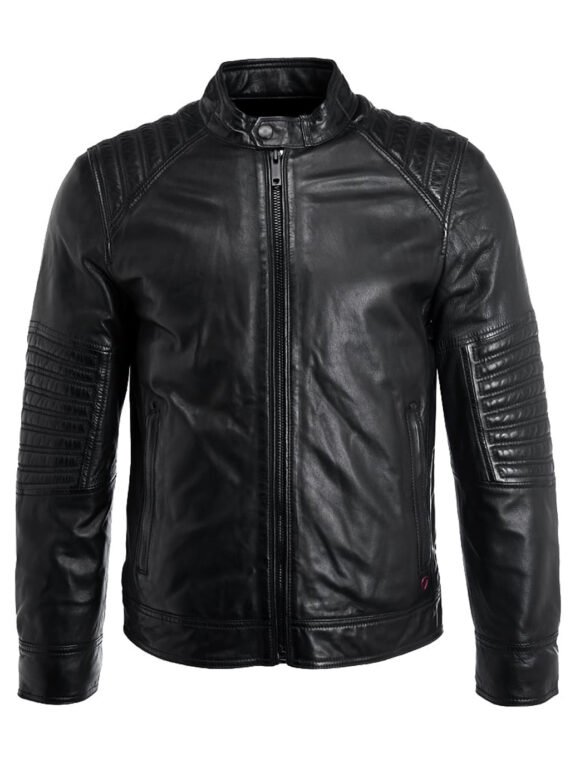Quilted Design Leather Jacket