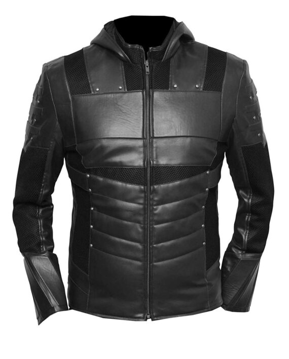 Green Arrow Stephen Leather Jacket