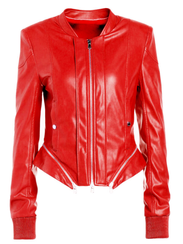 Women Leather cropped jacket